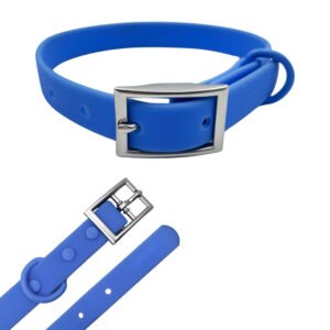 Blue Biothane Waterproof Dog Collar