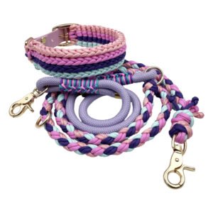 Paracord Rope Braided Dog Collar And Lead Set