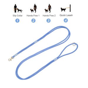 Blue Hands Free Long Rope Leash