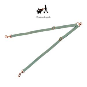 Denim Double Dog Leash For Two Dog