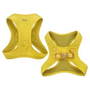 Yellow Easy To Wear Step In Dog Harness With Embroidery Logo