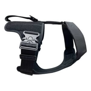 Black Larget Safty Dog Harness With Name Patch