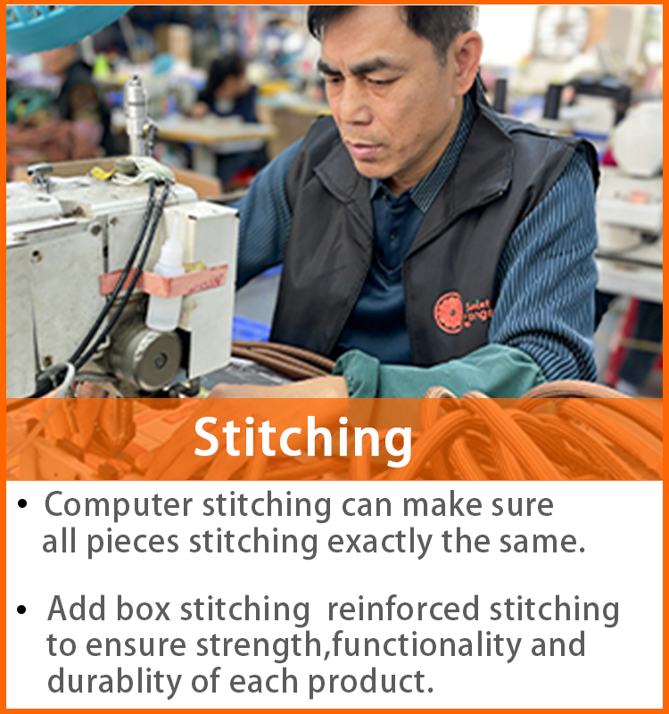 Computer stitching machine sewing custom pet products, reinforced box stitching for durable dog collars and leashes, precise pet accessory manufacturing process